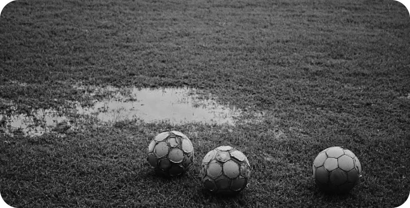 lumpy Pitch While playing soccer in the rain